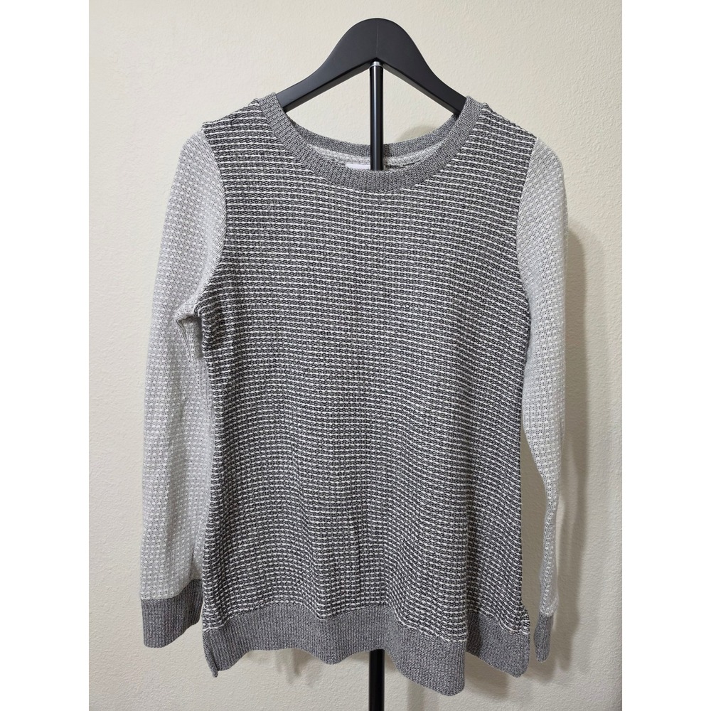 Liz Lange Maternity Target Gray White Textured Knit Long Sleeve Sweater Small